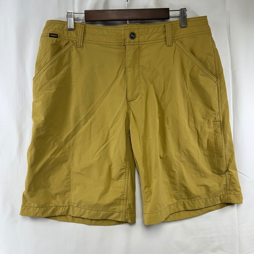 KUHL‎ Hiking Shorts Mens 38 Mustard Yellow Stretch Nylon Outdoor Utility